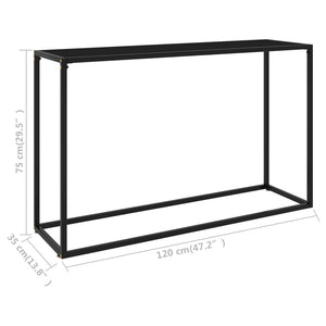 vidaXL Console Table Black 47.2"x13.8"x29.5" Tempered Glass-4