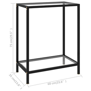 vidaXL Console Table Transparent 23.6"x13.8"x29.5" Tempered Glass-4