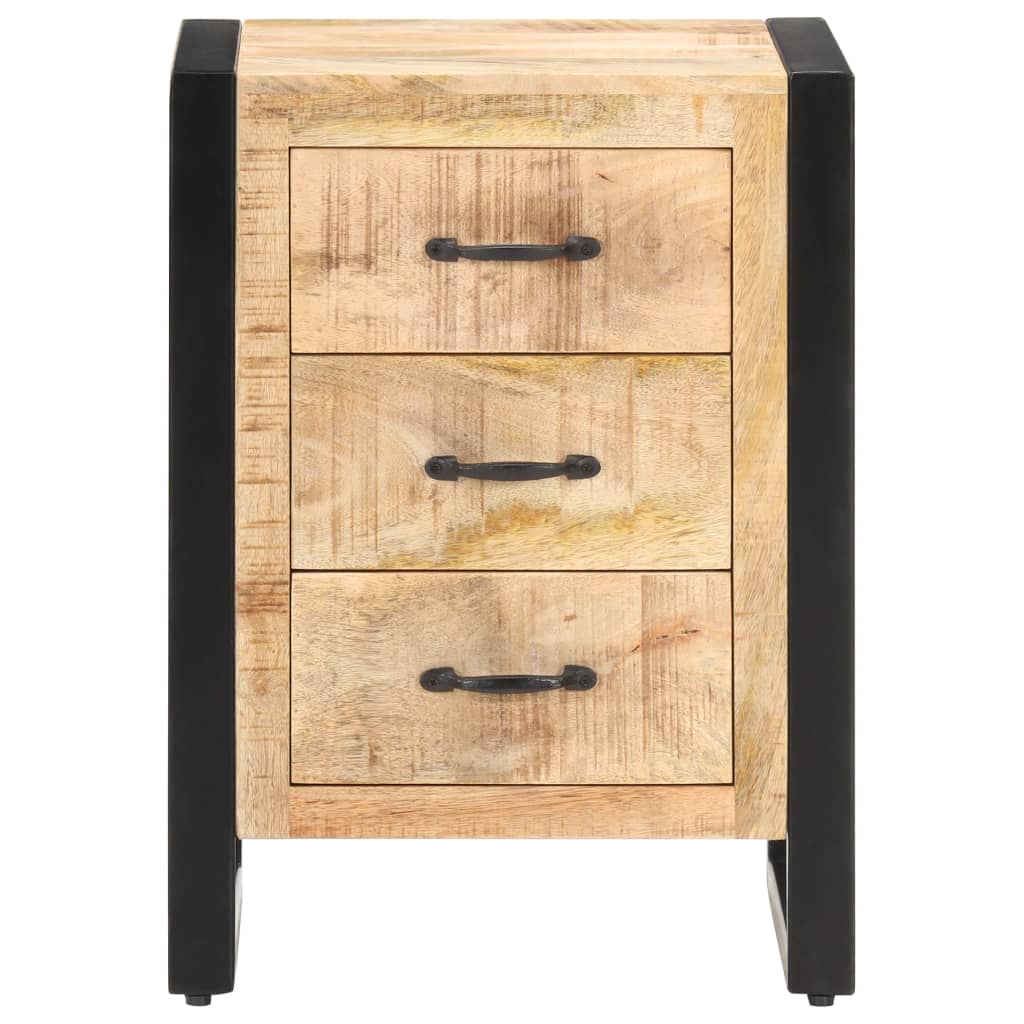 vidaXL Bedside Cabinet 15.7"x13.8"x21.7" Solid Mango Wood-4