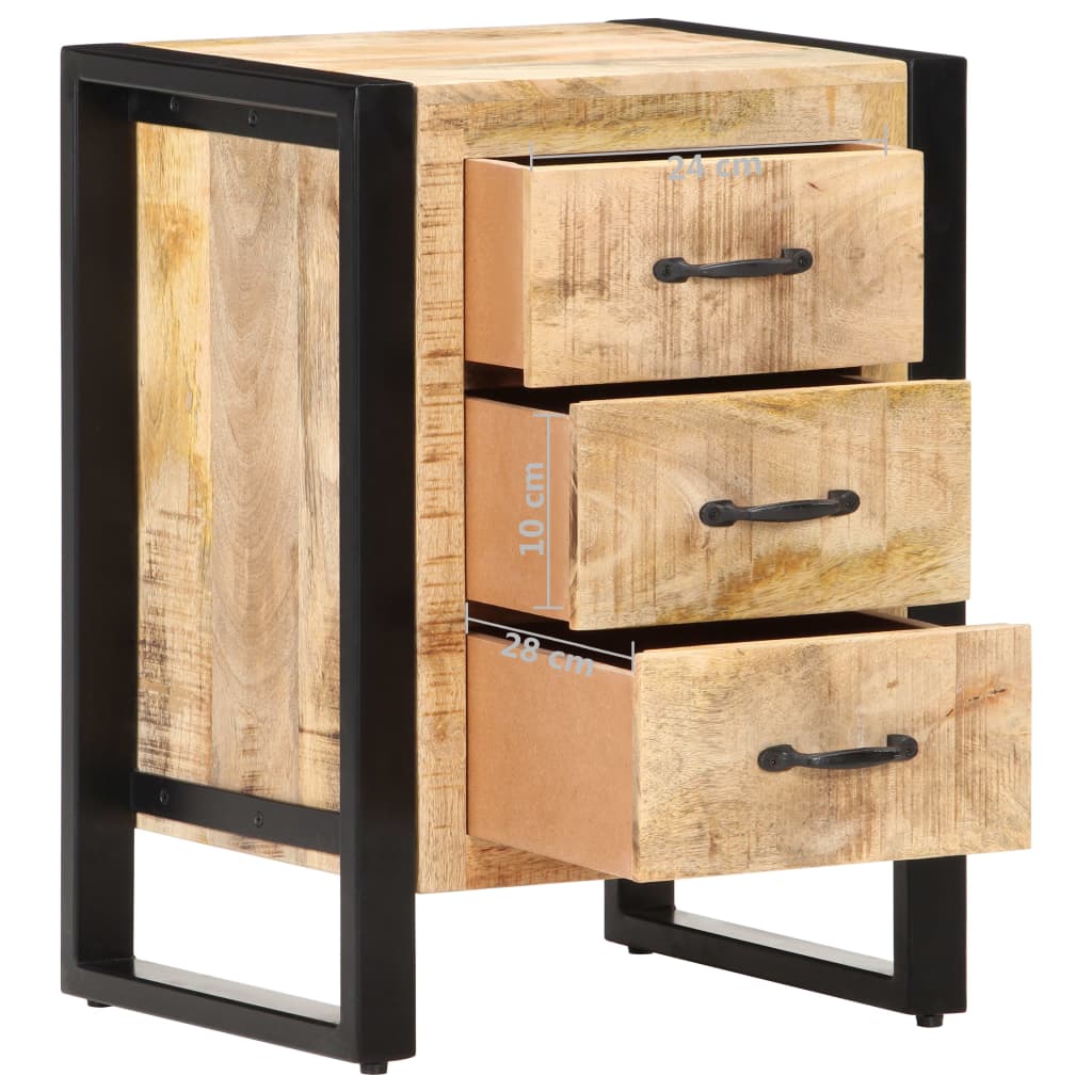 vidaXL Bedside Cabinet 15.7"x13.8"x21.7" Solid Mango Wood-9