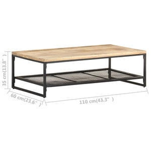 vidaXL Coffee Table 43.3"x23.6"x13.8" Solid Mango Wood-0