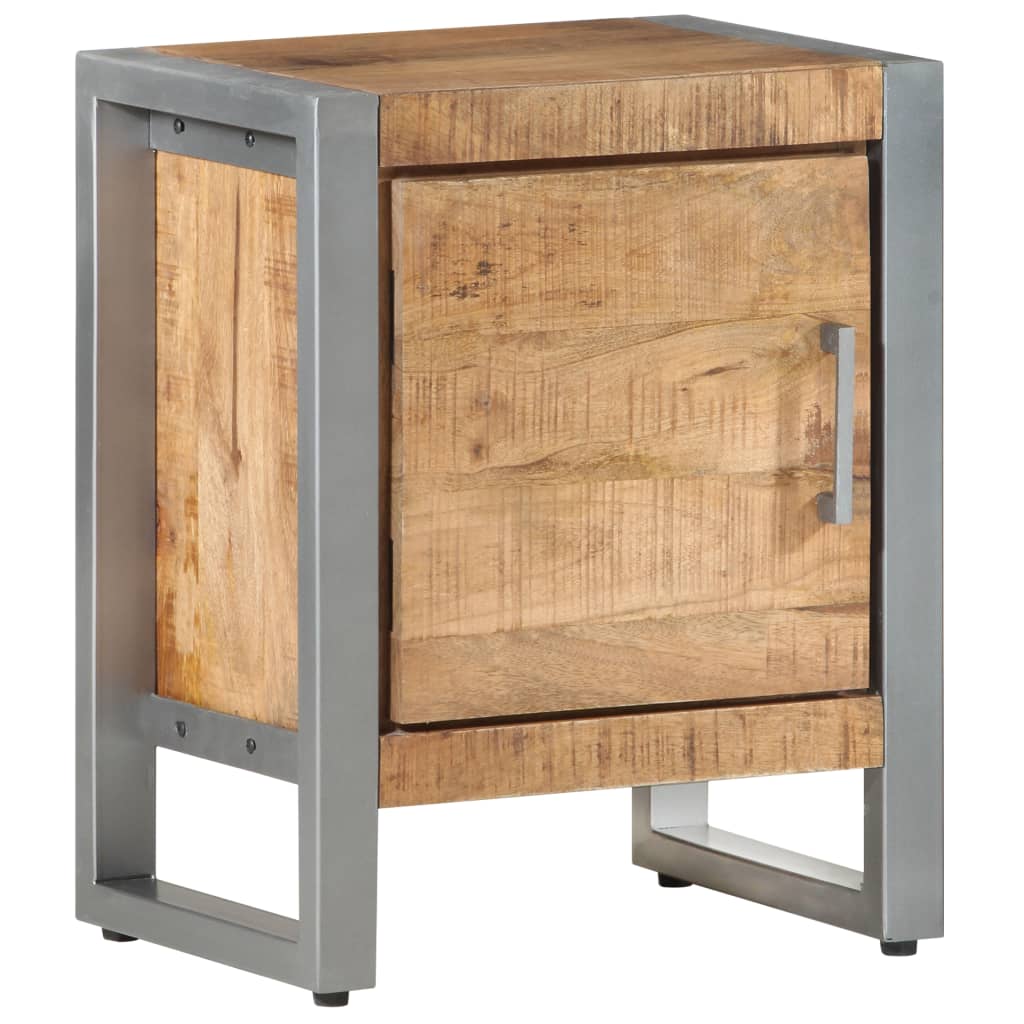 vidaXL Bedside Cabinet 15.7"x11.8"x19.7" Rough Mango Wood-0