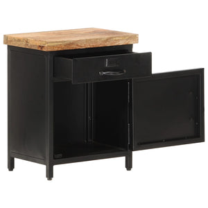 vidaXL Bedside Cabinet 15.7"x11.8"x20.5" Rough Mango Wood-3