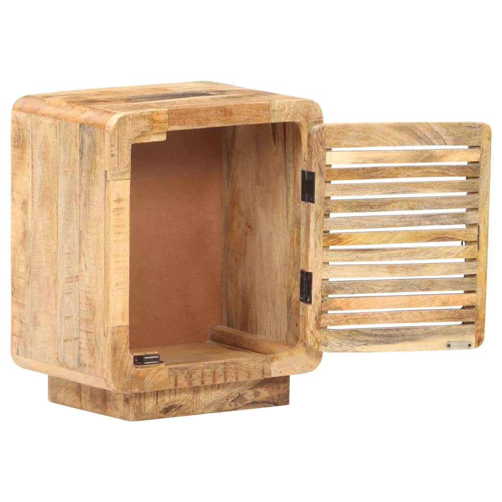 vidaXL Bedside Cabinet 15.7"x11.8"x19.7" Rough Mango Wood-1