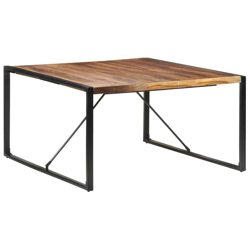 vidaXL Dining Table 55.1"x55.1"x29.5" Solid Wood with Sheesham Finish-6