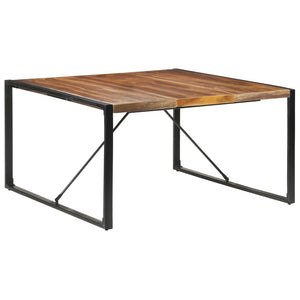 vidaXL Dining Table 55.1"x55.1"x29.5" Solid Wood with Sheesham Finish-7