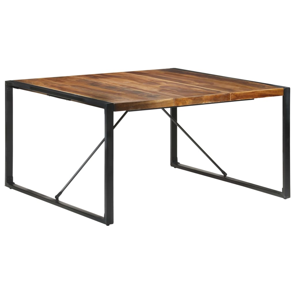 vidaXL Dining Table 55.1"x55.1"x29.5" Solid Wood with Sheesham Finish-8