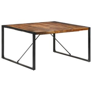 vidaXL Dining Table 55.1"x55.1"x29.5" Solid Wood with Sheesham Finish-8