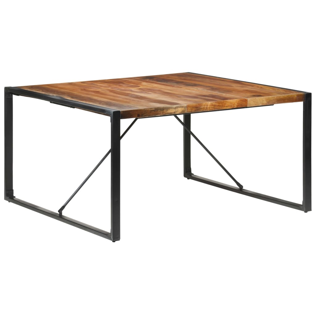 vidaXL Dining Table 55.1"x55.1"x29.5" Solid Wood with Sheesham Finish-9