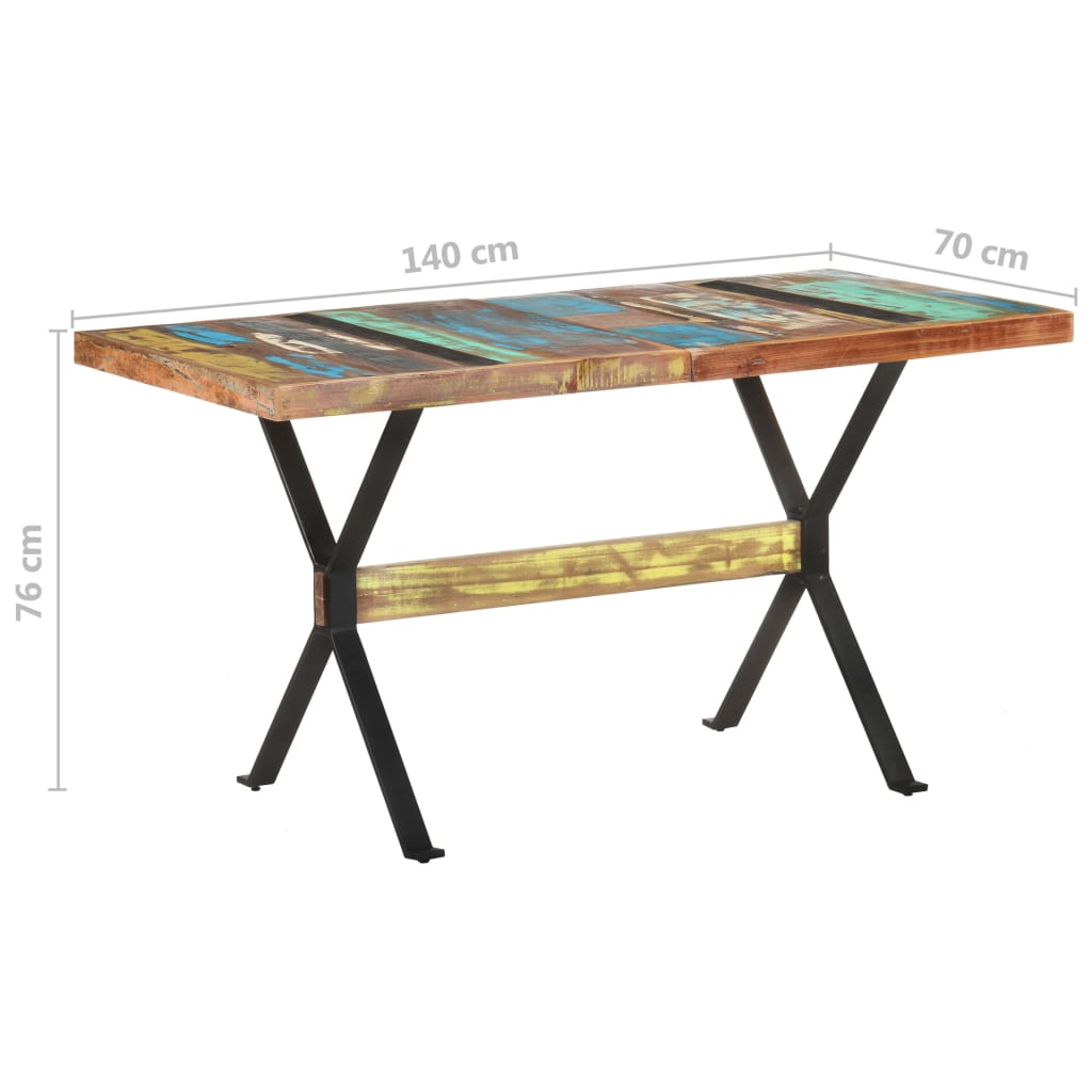 vidaXL Dining Table 55.1"x27.6"x29.9" Solid Reclaimed Wood-5