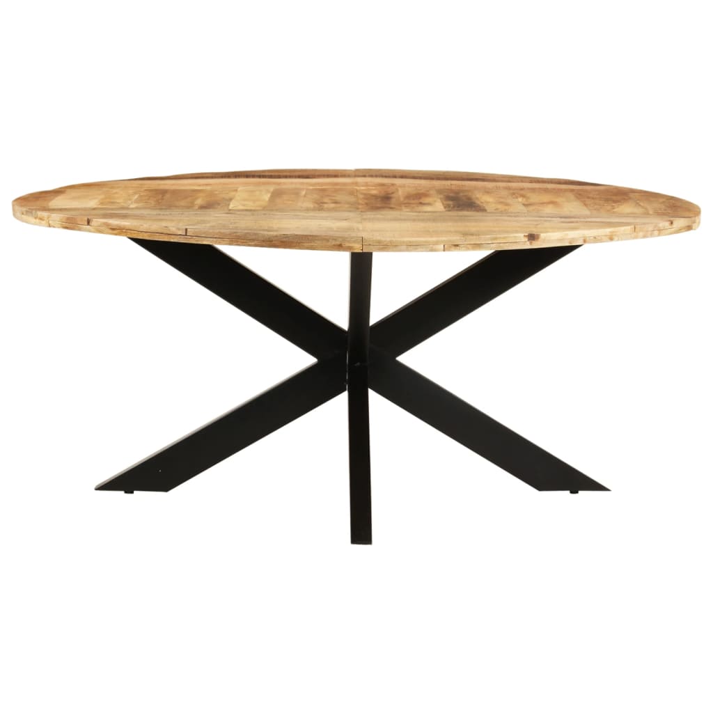 vidaXL Dining Table Round 68.9"x29.5" Rough Mango Wood-1