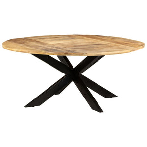vidaXL Dining Table Round 68.9"x29.5" Rough Mango Wood-7