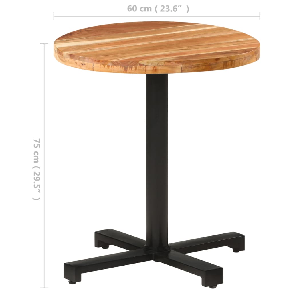 vidaXL Bistro Table Round Ø27.6"x29.5" Solid Acacia Wood-4