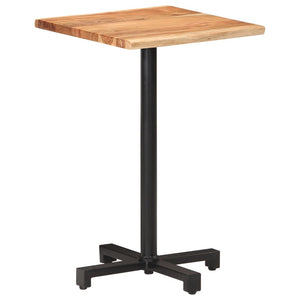 vidaXL Bistro Table with Live Edges 19.7"x19.7"x29.5" Solid Acacia Wood-5