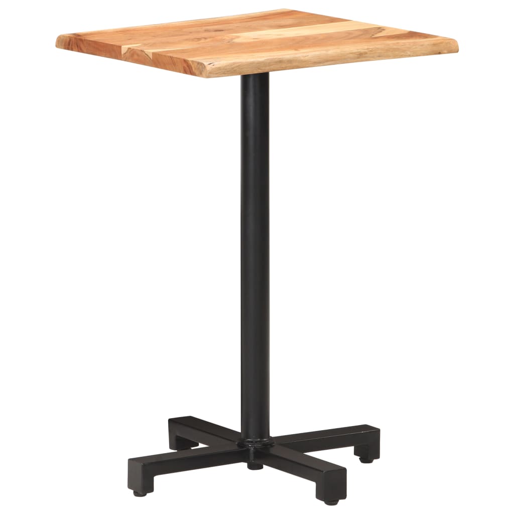 vidaXL Bistro Table with Live Edges 19.7"x19.7"x29.5" Solid Acacia Wood-6