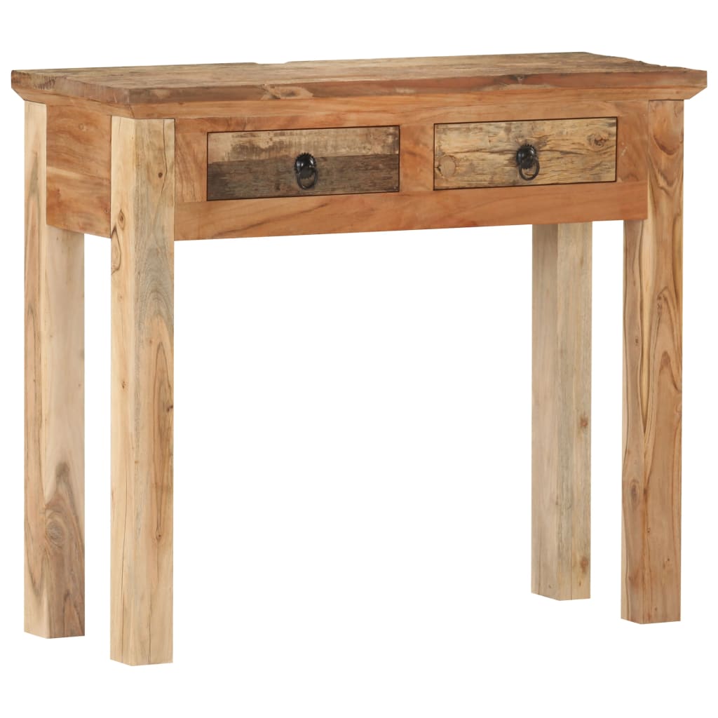 vidaXL Console Table 35.6"x11.8"x29.5" Solid Acacia Wood and Reclaimed Wood-0