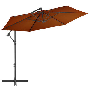 vidaXL Cantilever Umbrella with Aluminum Pole Terracotta 118.1"-0