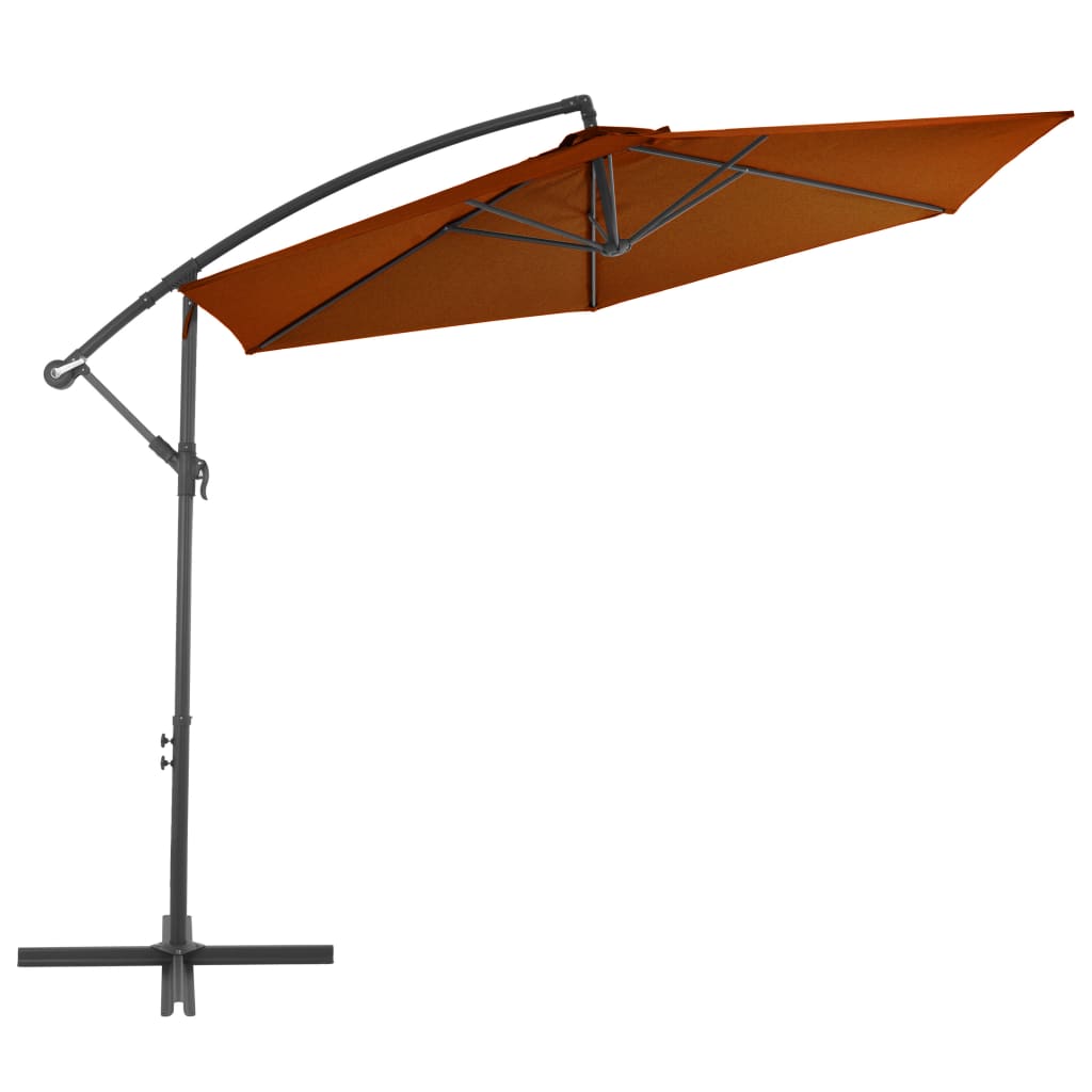 vidaXL Cantilever Umbrella with Aluminum Pole Terracotta 118.1"-1