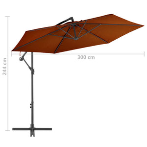 vidaXL Cantilever Umbrella with Aluminum Pole Terracotta 118.1"-7