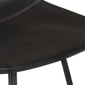 vidaXL Bar Stools 4 pcs Black Real Leather-0