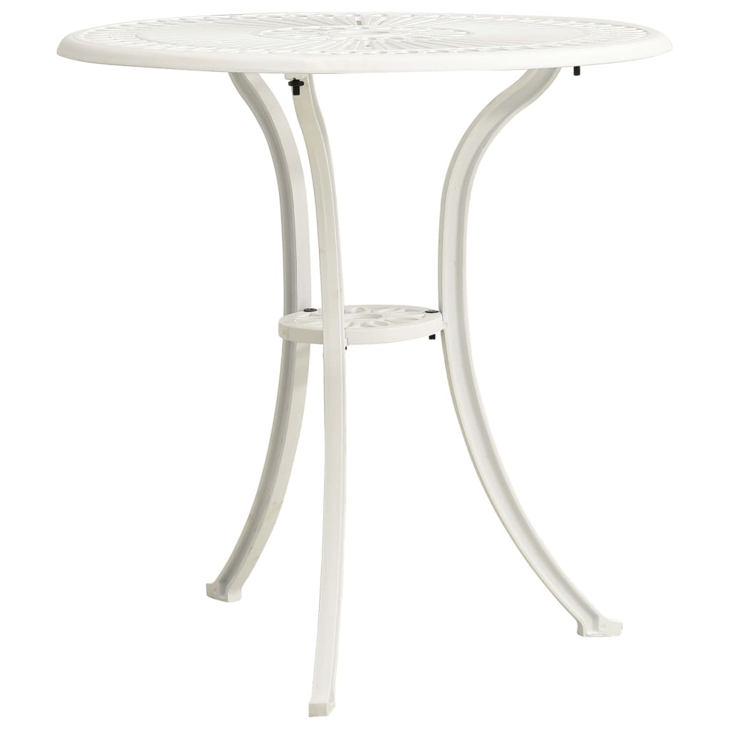 Garden Table White 24.4"x24.4"x25.6" Cast Aluminum
