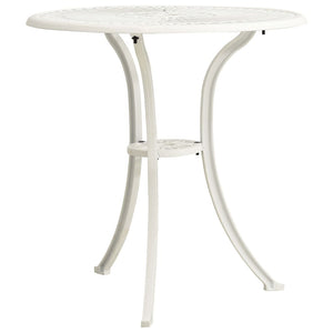 Garden Table White 24.4"x24.4"x25.6" Cast Aluminum