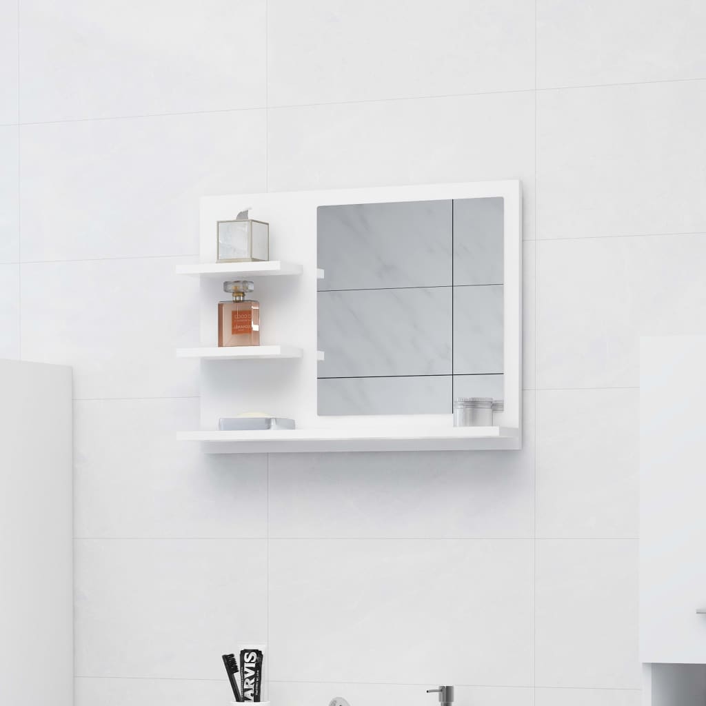 vidaXL Bathroom Mirror Vanity with Shelves for Powder Room Engineered Wood-2
