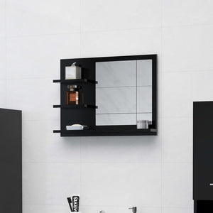 vidaXL Bathroom Mirror Vanity with Shelves for Powder Room Engineered Wood-8