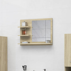 vidaXL Bathroom Mirror Vanity with Shelves for Powder Room Engineered Wood-14