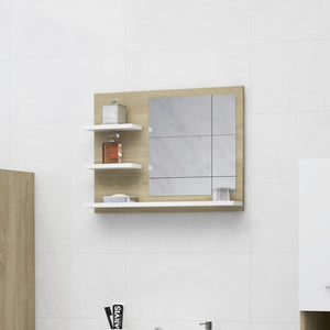 vidaXL Bathroom Mirror Vanity with Shelves for Powder Room Engineered Wood-13