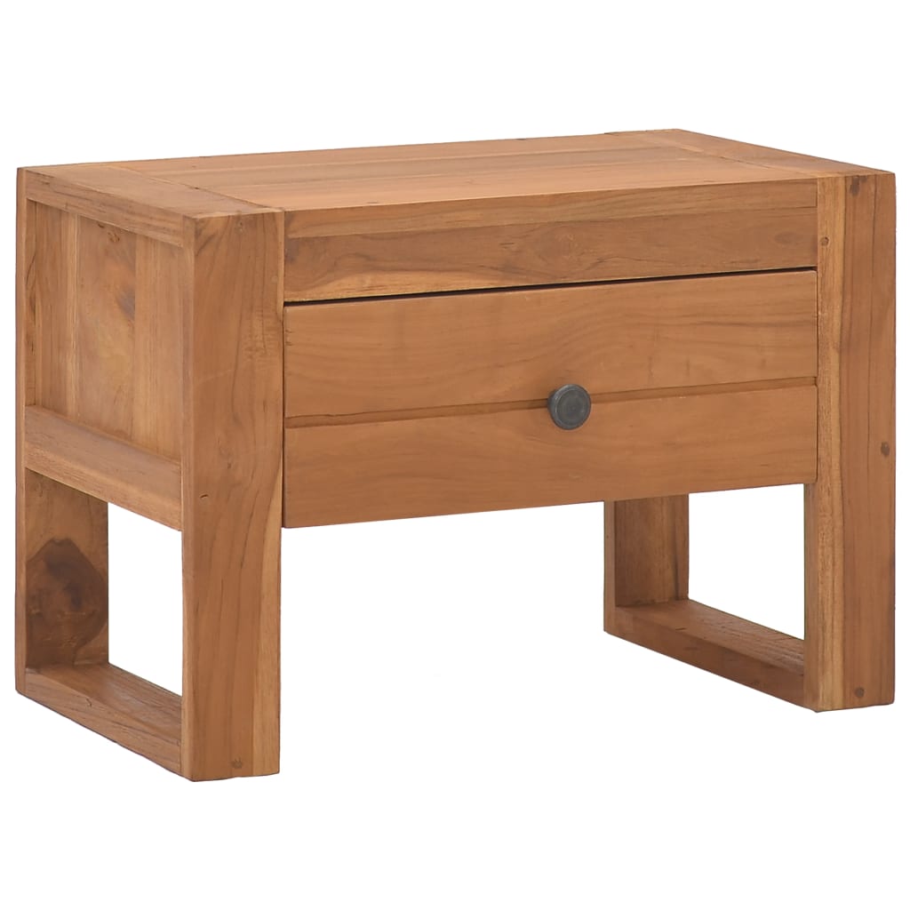 vidaXL Bedside Cabinet 19.7"x11.8"x13.8" Solid Teak Wood-0