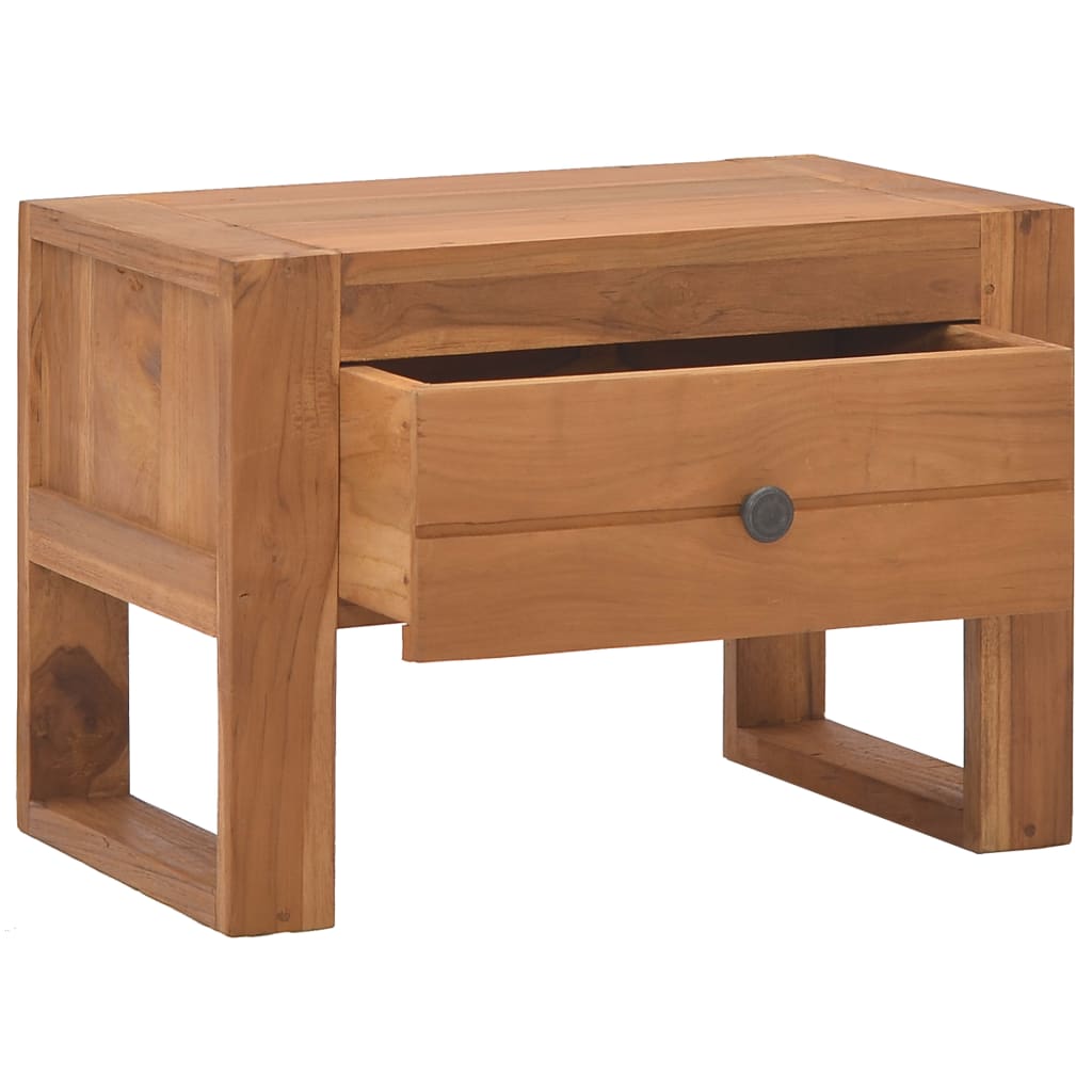 vidaXL Bedside Cabinet 19.7"x11.8"x13.8" Solid Teak Wood-2