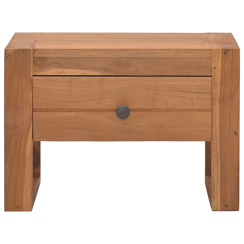 vidaXL Bedside Cabinet 19.7"x11.8"x13.8" Solid Teak Wood-3