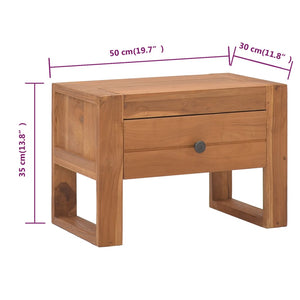 vidaXL Bedside Cabinet 19.7"x11.8"x13.8" Solid Teak Wood-9
