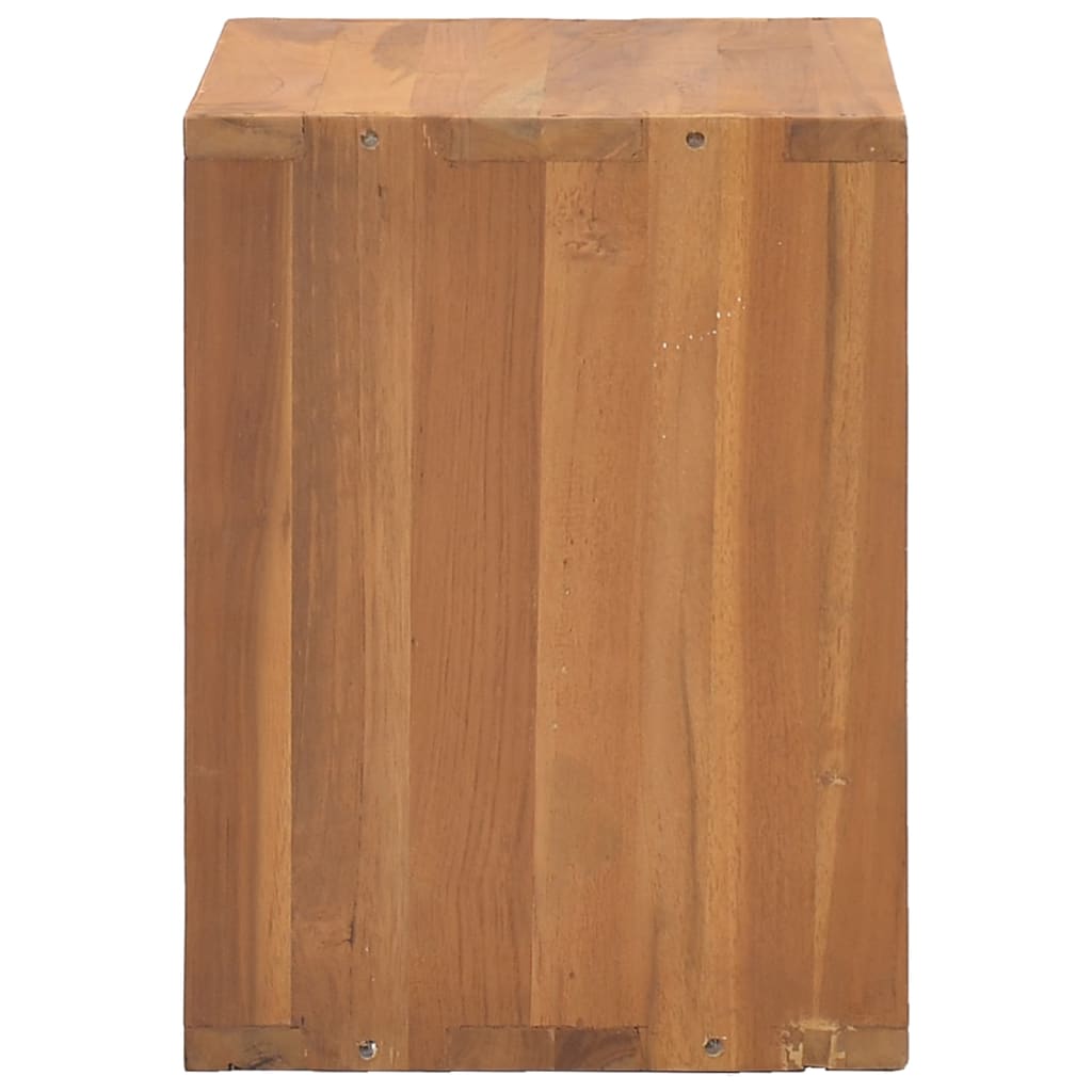 vidaXL Bedside Cabinet 15.7"x11.8"x15.7" Solid Teak Wood-2