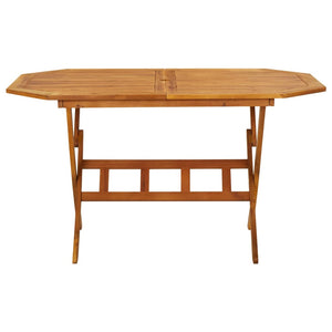 Acacia Wood Folding Patio Table Furniture 53.1"x33.5"x29.5"/35.4"x29.5"