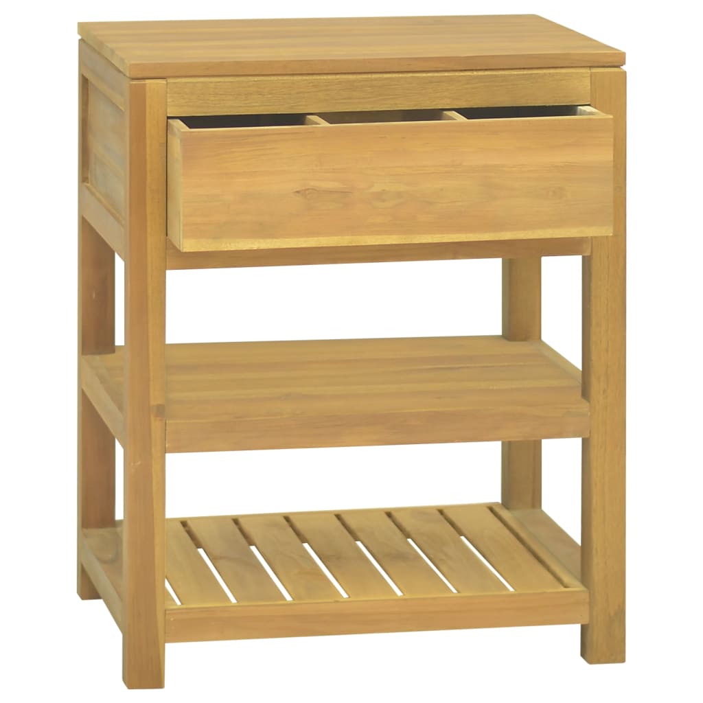 vidaXL Bathroom Cabinet Freestanding Cabinet with Shelves Solid Wood Teak-8