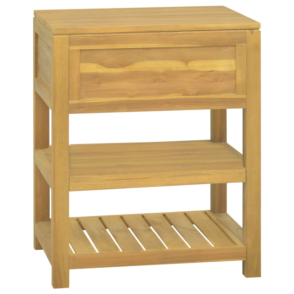vidaXL Bathroom Cabinet Freestanding Cabinet with Shelves Solid Wood Teak-12