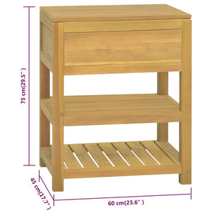 vidaXL Bathroom Cabinet Freestanding Cabinet with Shelves Solid Wood Teak-4