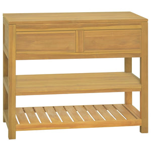 vidaXL Bathroom Cabinet Freestanding Cabinet with Shelves Solid Wood Teak-1
