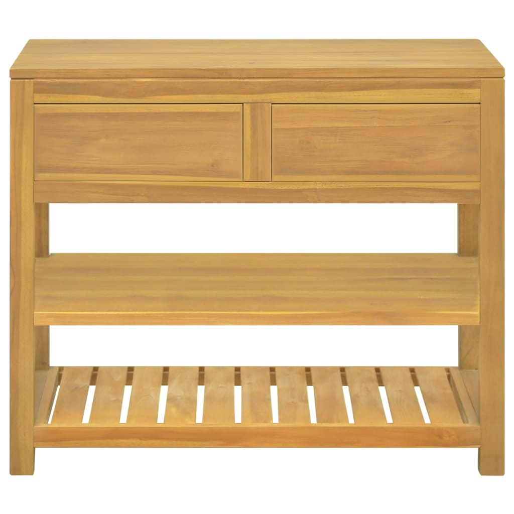 vidaXL Bathroom Cabinet Freestanding Cabinet with Shelves Solid Wood Teak-5