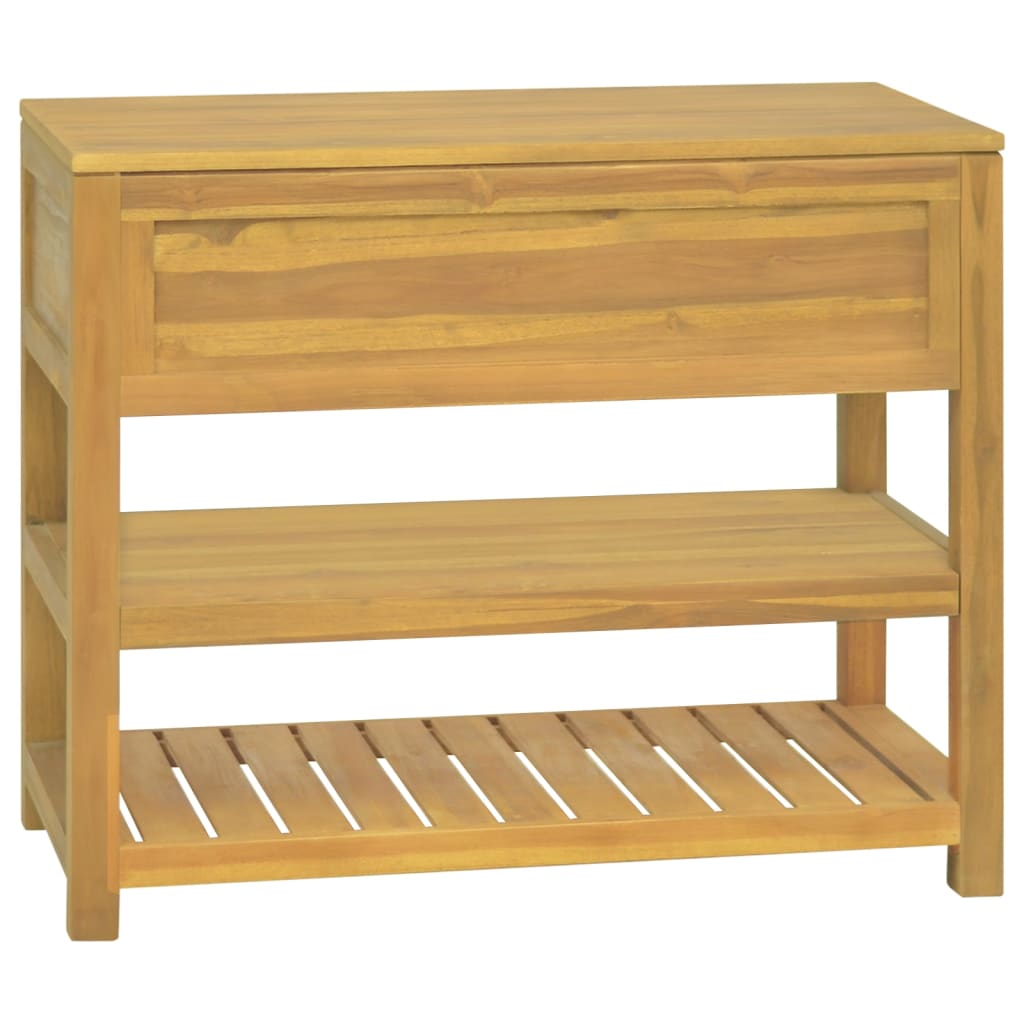 vidaXL Bathroom Cabinet Freestanding Cabinet with Shelves Solid Wood Teak-9