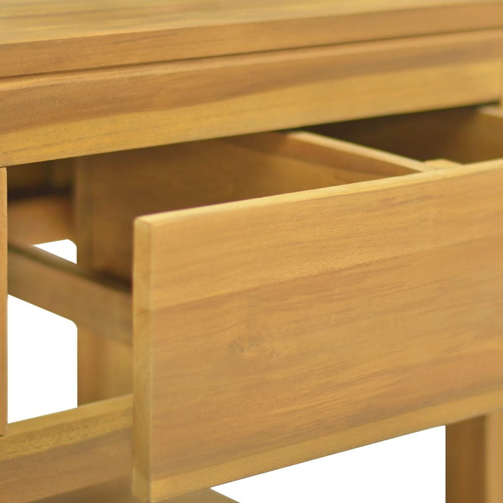 vidaXL Bathroom Cabinet Freestanding Cabinet with Shelves Solid Wood Teak-15