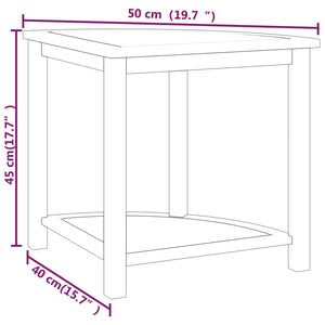 vidaXL Bathroom Side Table 17.7"x17.7"x17.7" Solid Wood Teak-3