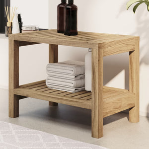 vidaXL Bathroom Side Table 23.6"x11.8"x17.7" Solid Wood Teak-0