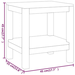 vidaXL Bathroom Side Table 17.7"x13.8"x17.7" Solid Wood Teak-3