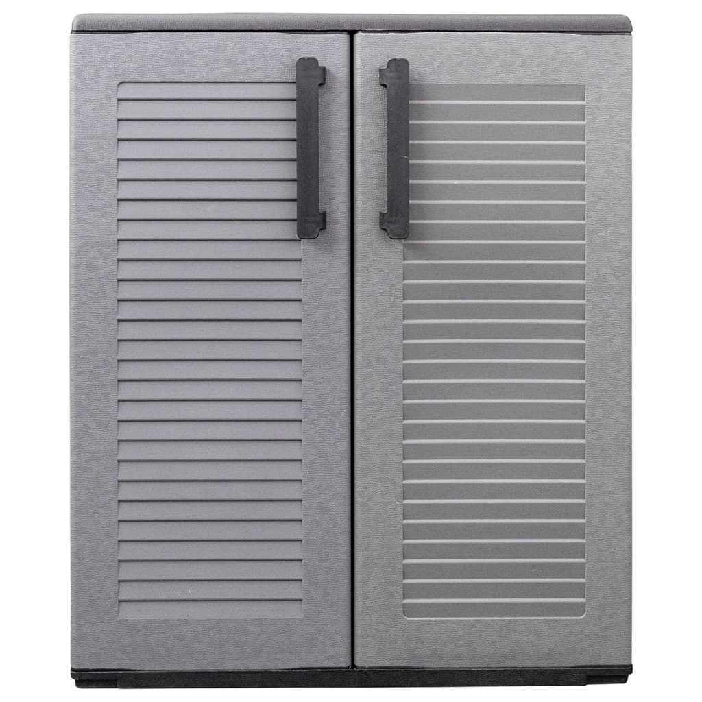vidaXL Garden Storage Cabinet Gray and Black 26.8"x14.6"x33.1" PP-2