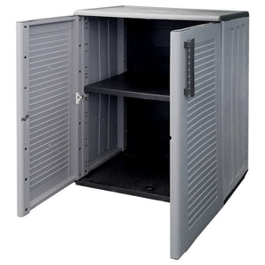 vidaXL Garden Storage Cabinet Gray and Black 26.8"x14.6"x33.1" PP-5