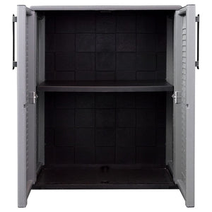 vidaXL Garden Storage Cabinet Gray and Black 26.8"x14.6"x33.1" PP-6