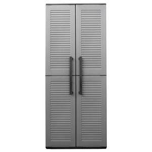 vidaXL Garden Storage Cabinet Gray and Black 26.8"x14.6"x64.2" PP-2